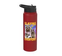 Slaying Everday Raccoon Stainless Steel Insulated Water Bottle