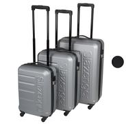 Slazenger 3-Piece Suitcase Set - Luggage Sets with Cabin, Medium and Large Suitcase - Hard Shell Suitcases with Wheels - Combination Lock with 3-Digit Code - Silver