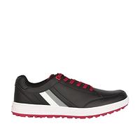 Slazenger Mens Casual Golf Shoes Spikeless Lace Up Comfortable Fit Stripe Black UK 8.5 (42.5)