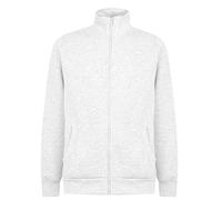 Slazenger Mens Full Zipped Jacket Cotton Long Sleeve Casual Top Grey Marl L