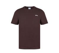 Slazenger Mens Plain T-Shirt Short Sleeve Lifestyle Cotton Chocolate Brown L
