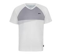 Slazenger Mens Tennis T-Shirt Tee Top Sports Training White/Grey XL