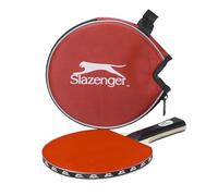 Slazenger Table Tennis Bat - Includes Table Tennis Bat Case - 25 x 15 x 2 cm - Easy to Manoeuvre - Take Anywhere - Wood/Plastic - Red/Black