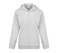 Slazenger Womens Fitted Full Zip Hoodie Hoody Top Ice Grey Marl M