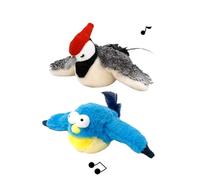 slazoi Interactive Chirping Bird Cat Toy Flapping Wings, Flapping Bird Cat Toy for Indoor Cats, Automatic Interactive Hunting Cat Boredom Toys (2pcs-3)