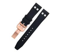 SLCHJX 21mm Nature Fluororubber FKM Rubber With Rivet Watchband For IWC Big Pilot Mark Portugieser Soft Wristband
