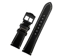 SLCHJX 22mm Brown black Vintage retro Italy Genuine Leather Watchband For Tudor Strap watch band Butterfly buckle Belt