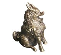 SLCHJX 6.7cm retro brass unicorn incense burner to attract wealth and ward off Evil spirits, creative home desktop tea pet offering ornaments and crafts