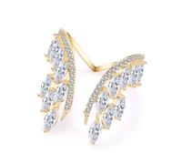 SLCHJX Angels Wing Adjustable Ring Dazzling Ring With CZ Finger Rings Trendy For Women Wedding Jewelry Valentine's Day Gift