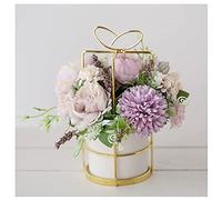 SLCHJX Artificial Flowers Artificial Flower Peony Flower Indoor Artificial Flower Decoration Living Room Dining Table Coffee Shop Hotel Silk Flower Potted Plant Fake Flowers,Purple