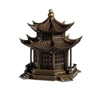 SLCHJX Attract Wealth Statue Ornament Creative Copper Meditation Pavilion Incense Burner Ornaments, Home Living Room Desktop Decoration Crafts Statues Wealth Decor
