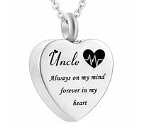 SLCHJX Electrocardiogram Pendant Cremation Urn Jewelry Dad Always On My Mind Forever in My Heart Memorial Urn Necklace Ashes Keepsake