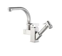 SLCHJX Faucet, Kitchen Faucet Matte Black Pull Out Bidet Spray Hot and Cold Water Mixer Tap 360 Degree Rotation Sink Crane