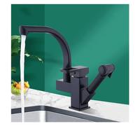 SLCHJX Faucet, Kitchen Faucet Matte Black Pull Out Bidet Spray Hot and Cold Water Mixer Tap 360 Degree Rotation Sink Crane