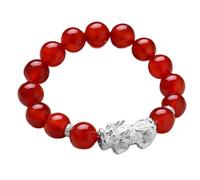 SLCHJX Feng Shui Wealth Pixiu Bracelet Natural Obsidian Agates Tyger's Eye Beads Bracelet Reiki Chakra Meditation Ward-Off Evil Spirits Talisman for Prosperity Money Good Luck Cinnabar