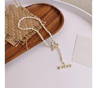 SLCHJX French Freshwater Pearl Restoring Ancient Ways OT Clasp Heart-Shaped Necklace Clavicle Necklace Personality Joker Chain Gift