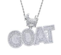 SLCHJX Goat Letter Custom Name Necklace for Men Sharp Cursive Personalized Pendant Real Gold Plated Hip Hop Jewelry Iced Out Charms