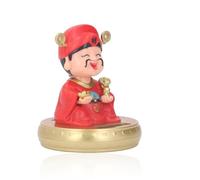 SLCHJX God Of Wealth Figurine, Reusable Cartoon Plastic God Of Wealth Ornament, Small Caishen Statue, Traditional Classic Styling Caishen Sculpture Solar Powered Automatic Nodding for Home Car Office