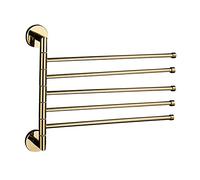 SLCHJX Gold Towel Rack Swivel Towel Bar & Hand Towel Holder Copper Bathroom Accessories Multi-Function Folding Shelf Space-Saving Towel Rail for Modern Bathrooms