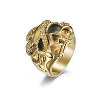 SLCHJX Hip Hop Snake Skull Punk Ring Unisex Trendy Ring Valentine's Day Leisure Holiday Anniversary Jewelry Personalized Pride Rings