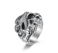 SLCHJX Hip Hop Snake Skull Punk Ring Unisex Trendy Ring Valentine's Day Leisure Holiday Anniversary Jewelry Personalized Pride Rings