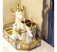 SLCHJX Home Decoration Ornaments Five-Piece Bath Gift Ornaments Toilet Articles Suite Bathroom Wedding Gift Ideas Marriage Ornaments