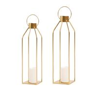 SLCHJX HPC Decor Modern Farmhouse Lanterrn Decor- Black Metal Candle for Christmas- Lanterns w/Timer Flickering Candles for Living Room,Home,Indoor, Outdoor,Table,Fireplace Mantle Décor