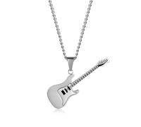 SLCHJX Ins Style Necklace Titanium Steel Guitar Pendant Unisex Trendy Necklace Christmas Holiday Leisure Anniversary Jewelry