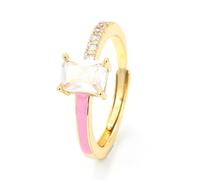 SLCHJX Ins Style Sweet Ring Classic Matching Zircon For Women Ring Jewelry Light Luxury Birthday Party Proposal Engagement Gift