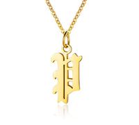 SLCHJX Letter Necklaces for Women Personalized Necklaces Plated Initial Pendant Old English Name Necklaces A-Z Bridesmaid Gift for Girls