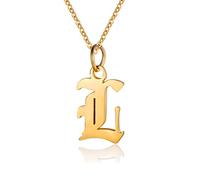 SLCHJX Letter Necklaces for Women Personalized Necklaces Plated Initial Pendant Old English Name Necklaces A-Z Bridesmaid Gift for Girls