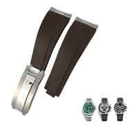 SLCHJX Metal Link Rubber Watchband Curved End 20mm Sport Strap for Daytona GMT Watch Yacht Master Submariner Fashion Green Belt