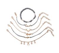 SLCHJX Multi-layer bracelet, with a sense of hierarchy and visual impact, making your wrist more three-dimensional, multi-layer bracelet for women