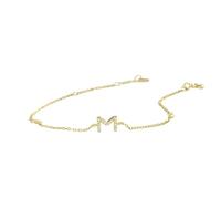 SLCHJX New 2025 100% 925 Sterling Silver Letter A M Initial Alphabet Bracelet Crystal Cz Zircon Women Luxury Bangle Chain Decoration Jewelry Luxury With You Accessories Trendy Best For Gift