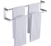 SLCHJX Over-the-Door Towel Rack - 41cm Double Towel Holder for Kitchen Cupboard - No Drill Bath Towel Shelf 71cm Black - Space-Saving & Easy Installation