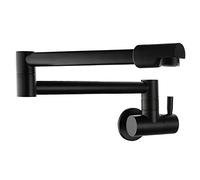 SLCHJX Pot Filler Brass Cold Water Faucet Commercial Kitchen tap Folding Stretchable Double Joint Swing arms Hole Single Handle Wall Mount Sink faucets,orb