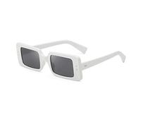 SLCHJX Rectangular Frame Two Rice Nails Sunglasses Men Retro Anti-Ultraviolet Sunglasses (Black Frame Gray Flakes)
