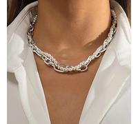 SLCHJX Retro Pearl Necklace Women Fashion Multilayer Chain Combination Pearl Necklace Gift Moon Pendant Want to Come to You