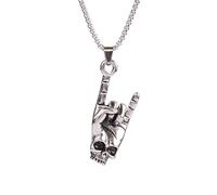 SLCHJX Stainless Steel Punk Rock Roll Necklace,Hollow Line Gesture Necklaces for Women Men,Silver Gold Finger Necklace for Couple