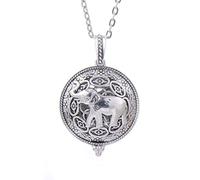 SLCHJX Tree of Life Aromatherapy Necklace Diffuser Vintage Bird Cat Open Locket Pendant Aroma Diffuser Necklace Jewelry with Felt Pads