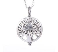 SLCHJX Tree of Life Aromatherapy Necklace Diffuser Vintage Bird Cat Open Locket Pendant Aroma Diffuser Necklace Jewelry with Felt Pads