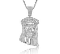 SLCHJX Vintage Jesus Head Pendant Men Pendant Necklace Hip Hop Punk Necklace Christmas Ins Style Birthday Gift Simple Trendy Jewelry