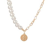 SLCHJX Vintage Punk Coin Pendant Pearl Necklace for Women Avatar Seal Chain Charm Choker Necklaces Boho Fashion Jewelry Gifts