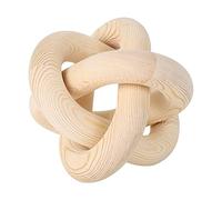 SLCHJX Wood Knot Chain Link Decor - 3 Link Boho Wooden Hand Carved Decorative Wooden Links Knots for Coffee Table Entryway Modern Farmhouse Shelf Decoration