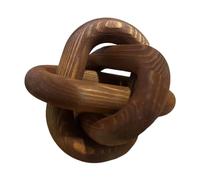 SLCHJX Wood Knot Chain Link Decor - 3 Link Boho Wooden Hand Carved Decorative Wooden Links Knots for Coffee Table Entryway Modern Farmhouse Shelf Decoration