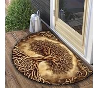SLDAGe Boho Style Semicircular Door Mat,Half Round Tree of Life Absorbent Carpet,Front Door Entryway Rug,Easy Clean Non Slip Soft Floor Carpet,3,80 * 120cm