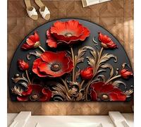 SLDAGe Boho Style Semicircular Door Mat,Half Round Tree of Life Absorbent Carpet,Front Door Entryway Rug,Easy Clean Non Slip Soft Floor Carpet,17,50 * 80cm