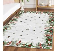 SLDAGe Christmas Rugs Living Room 120X180cm Washable Xmas Reindeer Area Rug for Bedroom with Non Slip Backing Soft Low Pile Floor Carpets,E,100 * 200cm