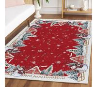 SLDAGe Christmas Rugs Living Room 120X180cm Washable Xmas Reindeer Area Rug for Bedroom with Non Slip Backing Soft Low Pile Floor Carpets,F,160 * 230cm