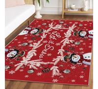 SLDAGe Christmas Rugs Living Room 120X180cm Washable Xmas Reindeer Area Rug for Bedroom with Non Slip Backing Soft Low Pile Floor Carpets,A,100 * 200cm
